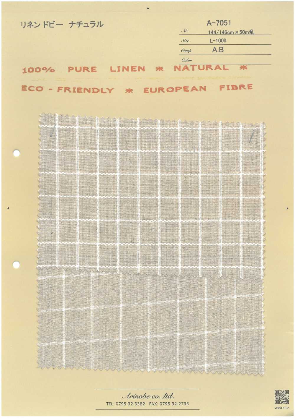 A-7051 Lino Dobby Naturale[Tessile / Tessuto] ARINOBE