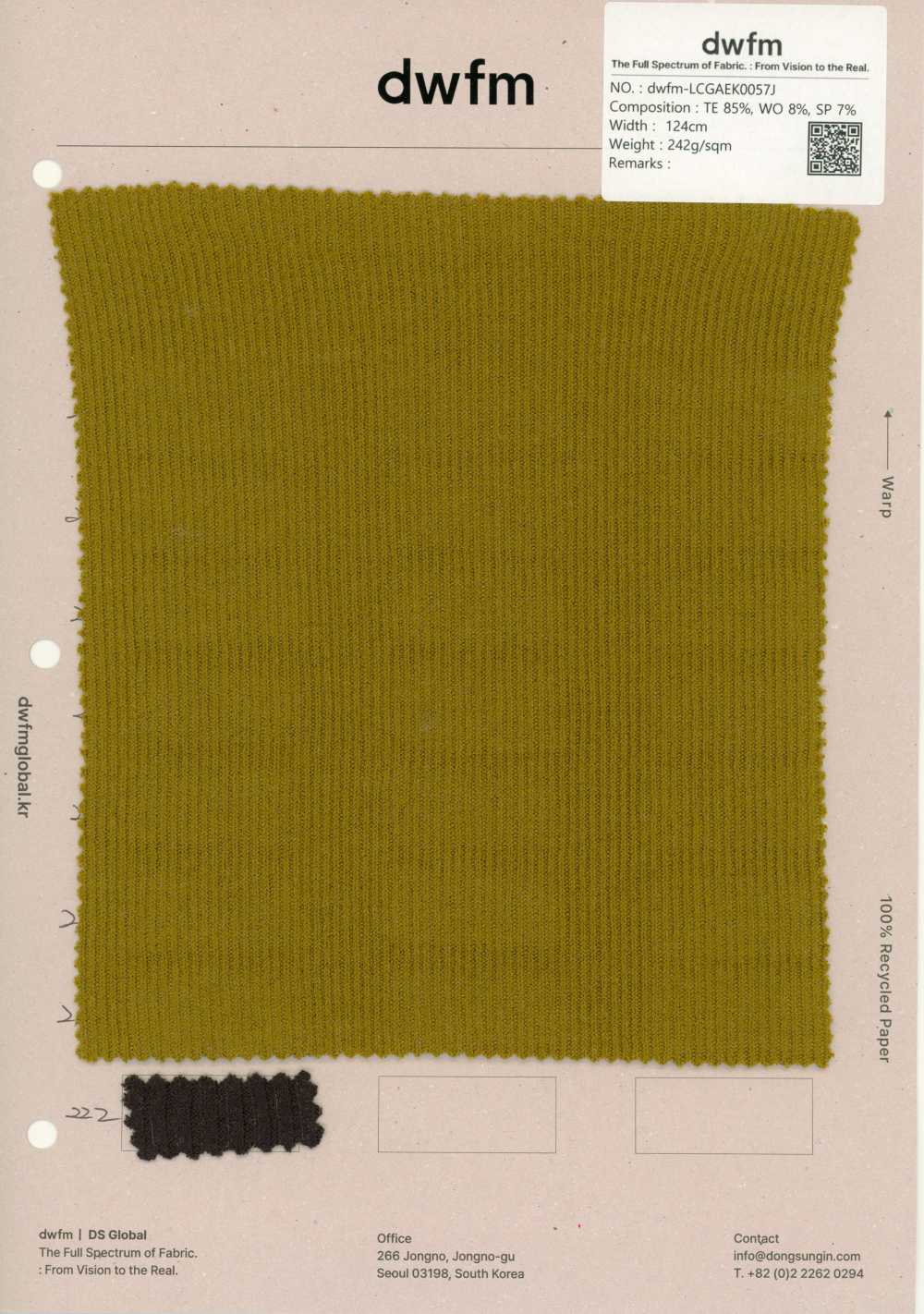 DWFM-LCGAEK0057J Maglia A Coste Elasticizzata In Lana Tencel™[Tessile / Tessuto]