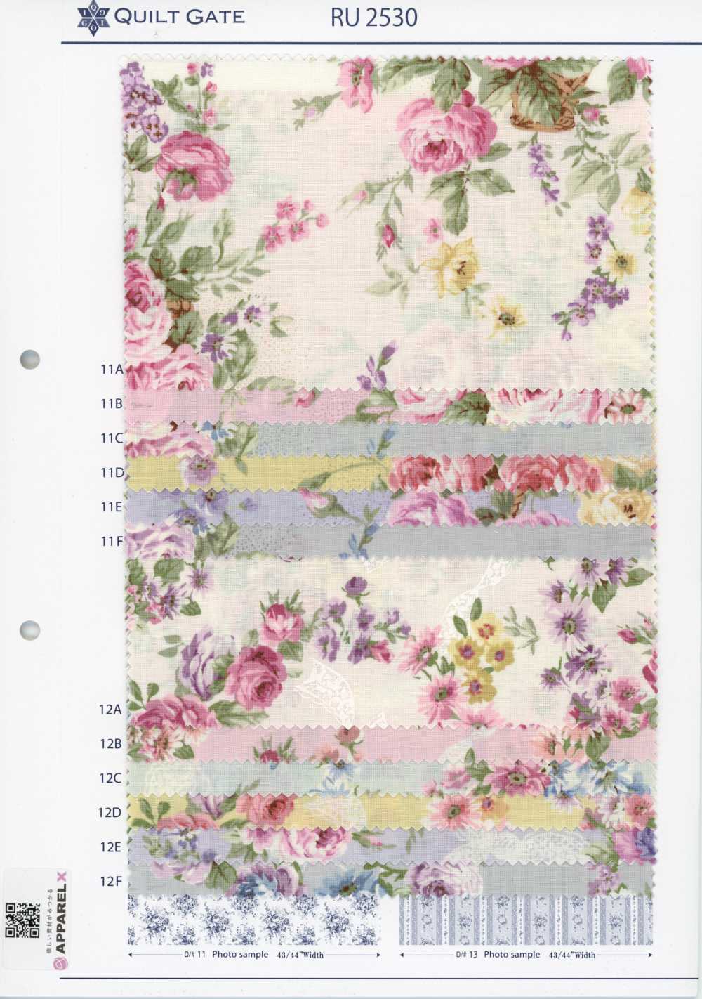 RU2530 RURU BOUQUET Stampa ghirlanda di rose tessuti di tela (rotolo)[Tessili / Tessuti] COSMO TEXTILE