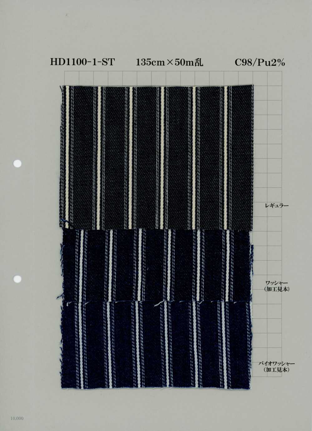 HD1100-1-ST Denim Di Cotone 9 Oz[Tessuti / Stoffe] Yoshiwa Textile