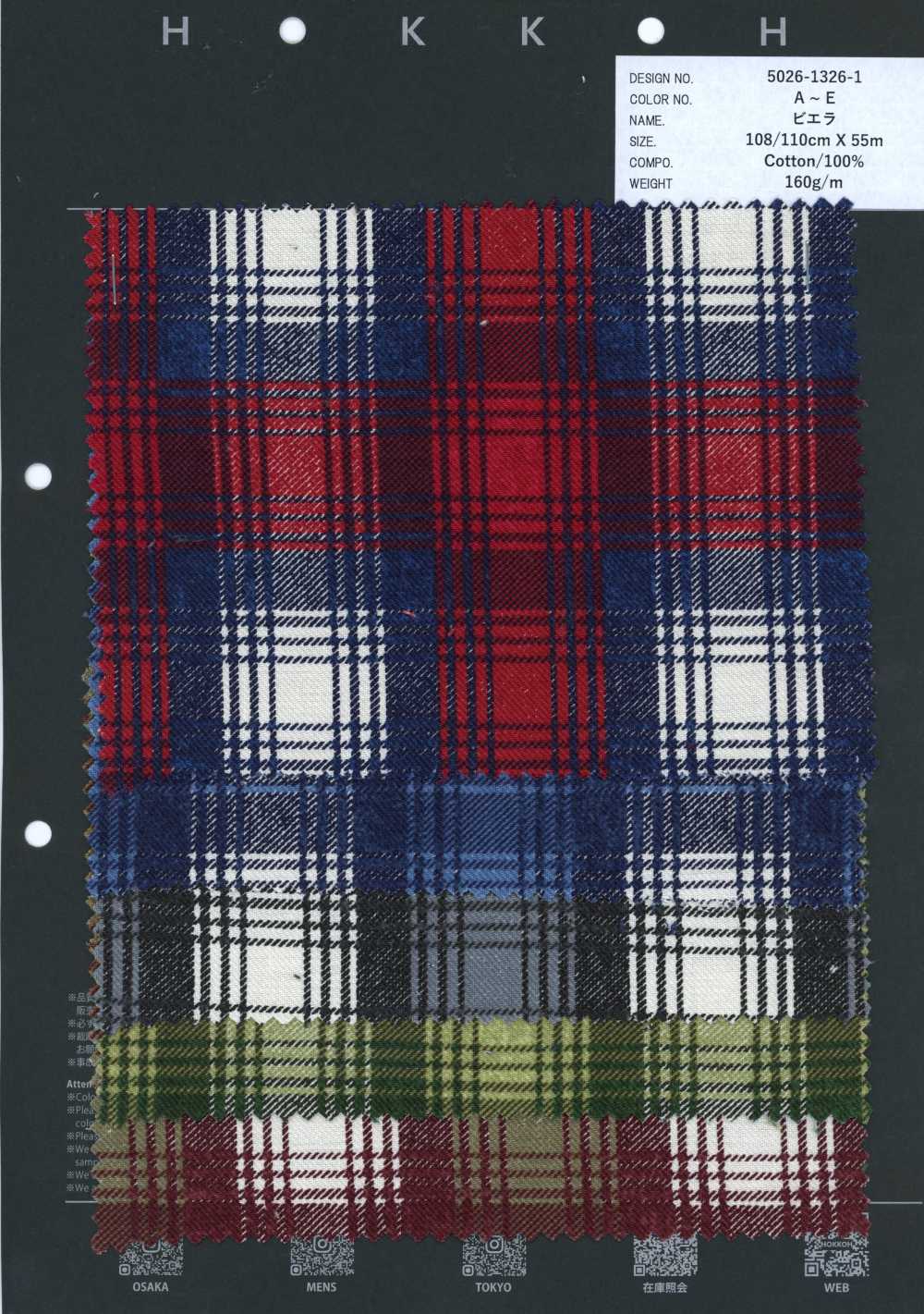 5026-1326-1 Viyella A Quadri Stampato[Tessile / Tessuto] HOKKOH