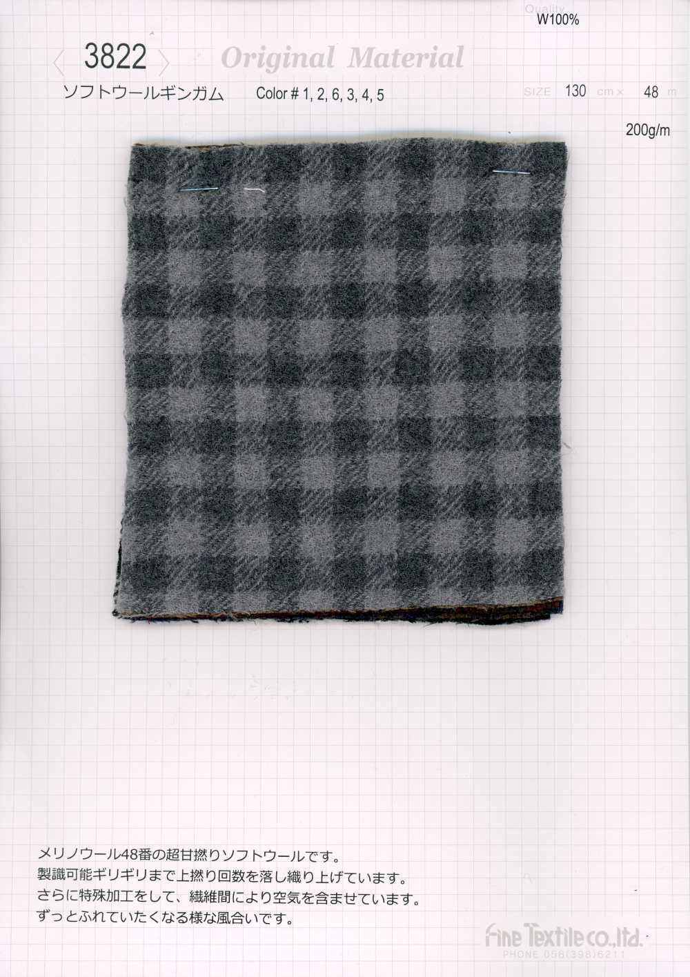 3822 Vichy Morbido In Lana[Tessuti / Stoffe] Fine Textile