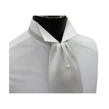 FAS-902 Cravatta Ascot Punto Grigio Su Bianco[Accessori Formali] Yamamoto(EXCY)