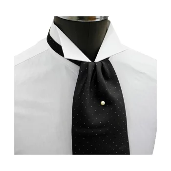 FAS-920 Cravatta Ascot, Nera Con Puntini Bianchi[Accessori Formali] Yamamoto(EXCY)