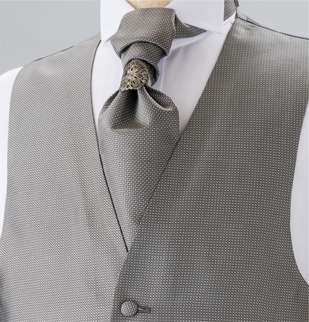 YT-300 Cravatta Ascot Di Seta Domestica (Cravatta Cravatta Europa) Modello Piccolo Grigio[Accessori Formali] Yamamoto(EXCY)