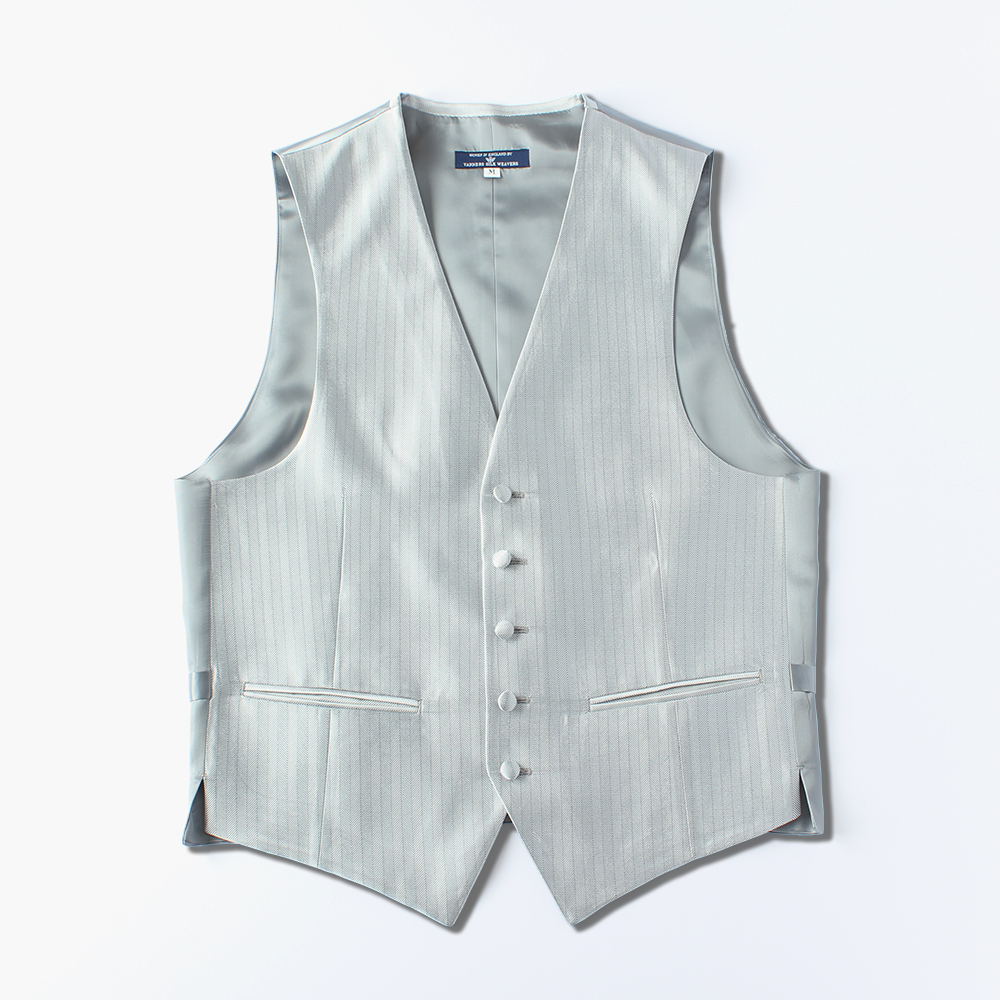 VANNERS-V-47 VANNERS Gilet Formale Spigato Argento[Accessori Formali] Yamamoto(EXCY)