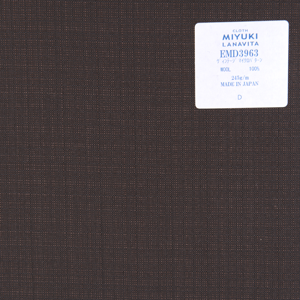 EMD3963 Collezione Lana Pregiata Vintage Micro Fantasia Testa Di Moro[Tessile] Miyuki Keori (Miyuki)