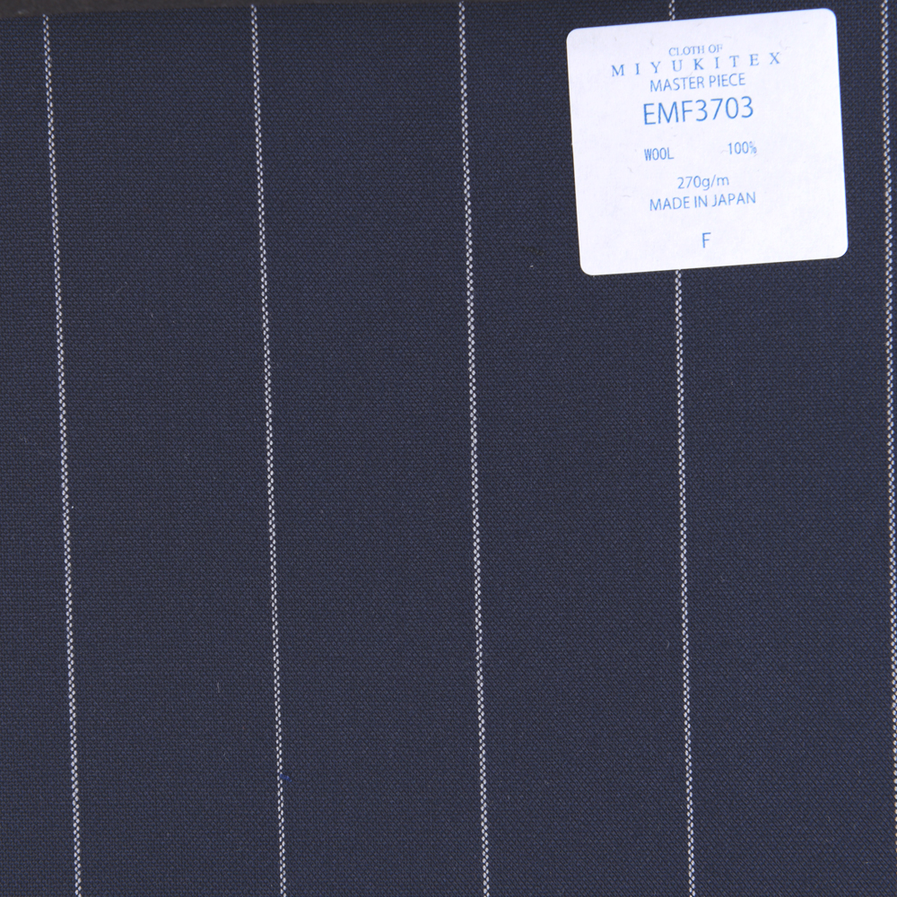 EMF3703 Collezione Di Capolavori Savile Row Yarn Count Series Wide Striped Navy Blue[Tessile] Miyuki Keori (Miyuki)