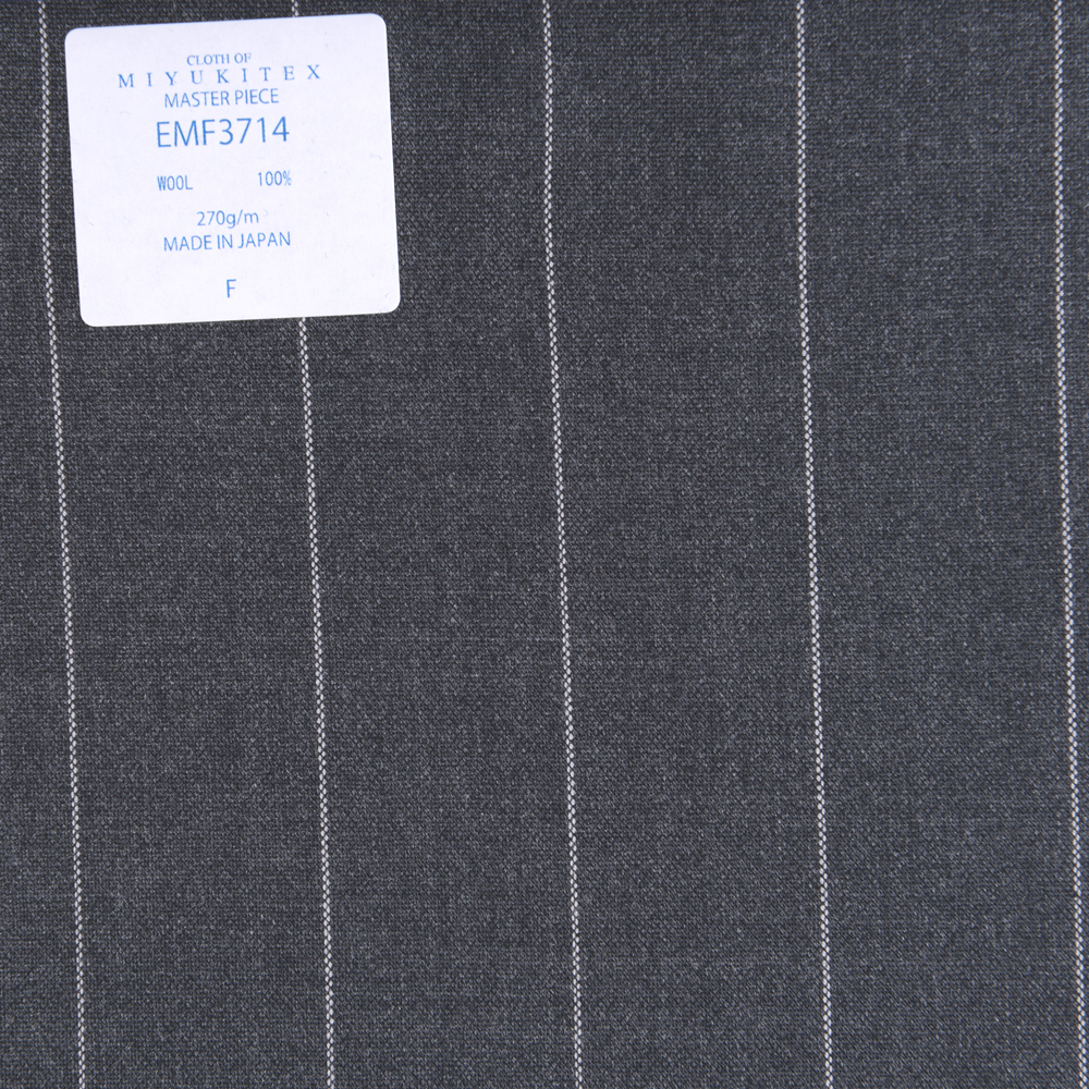 EMF3714 Collezione Di Capolavori Savile Row Yarn Count Series Wide Striped Grey[Tessile] Miyuki Keori (Miyuki)