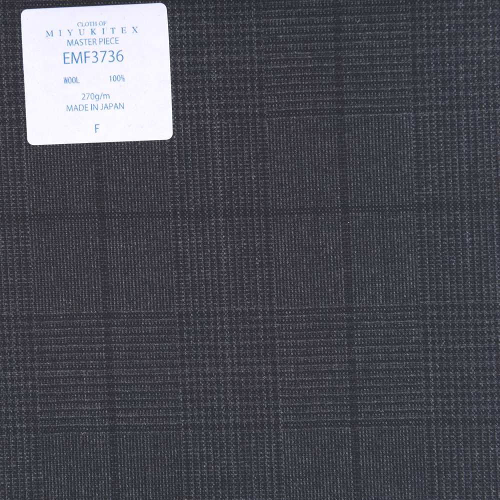 EMF3736 Collezione Masterpiece Savile Row Yarn Count Series Glen Check Grey[Tessile] Miyuki Keori (Miyuki)