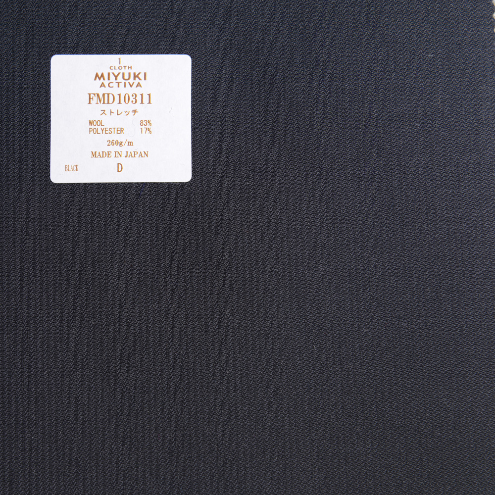 FMD10311 Activa Collection Natural Stretch Tessuto Resistente Alle Rughe Shadow Stripe Black[Tessile] Miyuki Keori (Miyuki)