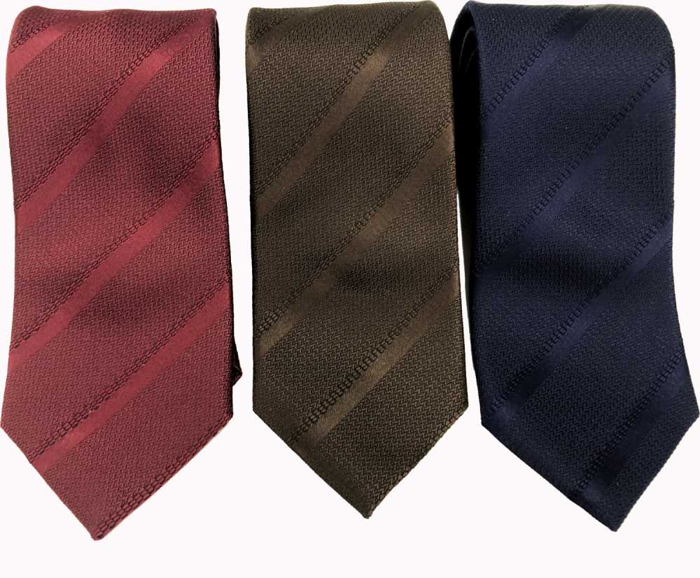 NE-401 Cravatta A Righe Color Fango Intrecciata Nishijin[Accessori Formali] Yamamoto(EXCY)