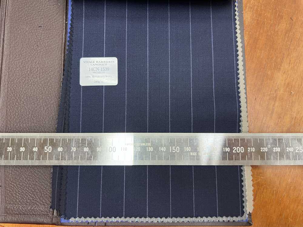 14CN-1539 CANONICO PRUNELLE RIGHE BLU MARINO[Tessile] CANONICO