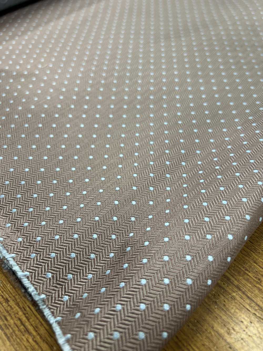 AI-13 Seta Jacquard Fantasia Pois Marrone [outlet][Tessile] Yamamoto(EXCY)