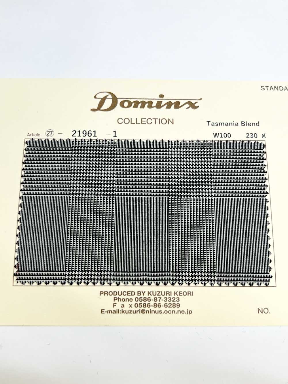 21961 Tasmania Blend Wool DOMINX Collezione Standard Lana Di Alta Qualità Glen Check[Tessile] Lana Di Katsuragi (DOMINX)