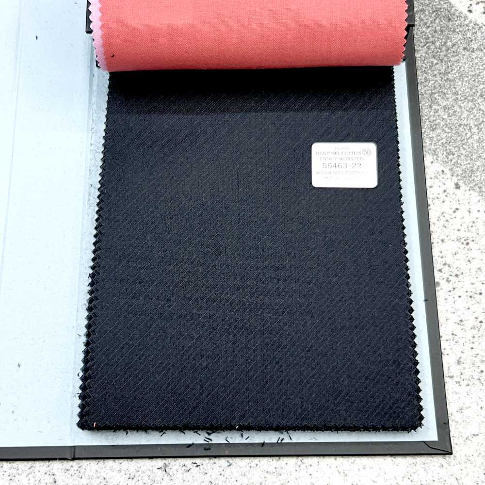 56463-22 25SS MIGLIORE SELEZIONE [FANCY WORSTED] Fancy Worsted Black Shadow Bias Stripe[Tessile] Società Per Azioni Kunishima Co., Ltd.