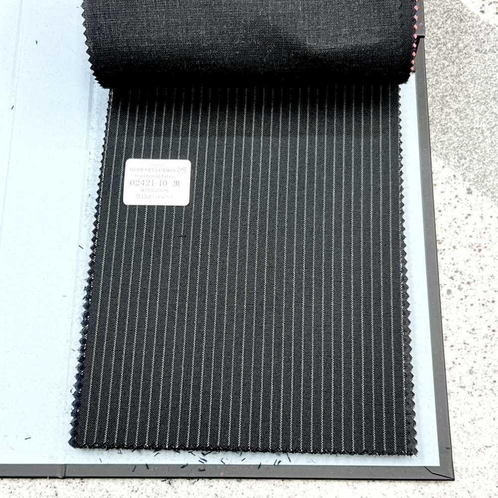 02421-10 25SS MIGLIORE SELEZIONE [tessuto Tradizionale] Chalk Stripe Nero[Tessile] Società Per Azioni Kunishima Co., Ltd.