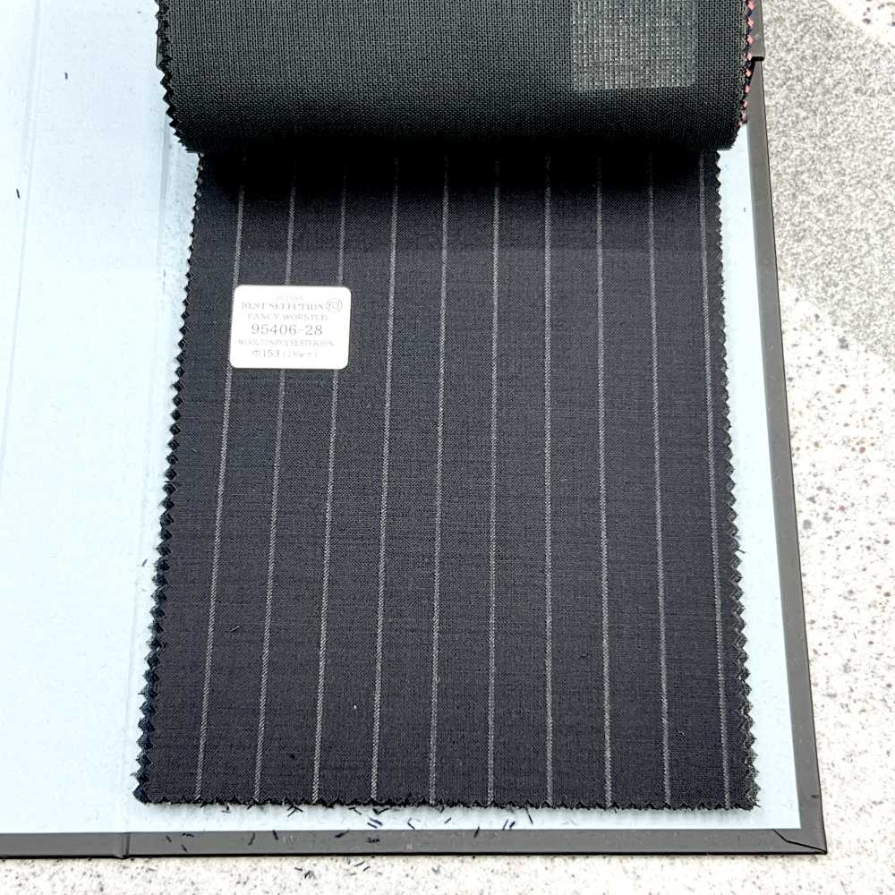 95406-28 25SS MIGLIORE SELEZIONE [FANCY WORSTED] Fancy Worsted Dark Navy Chalk Stripe[Tessile] Società Per Azioni Kunishima Co., Ltd.