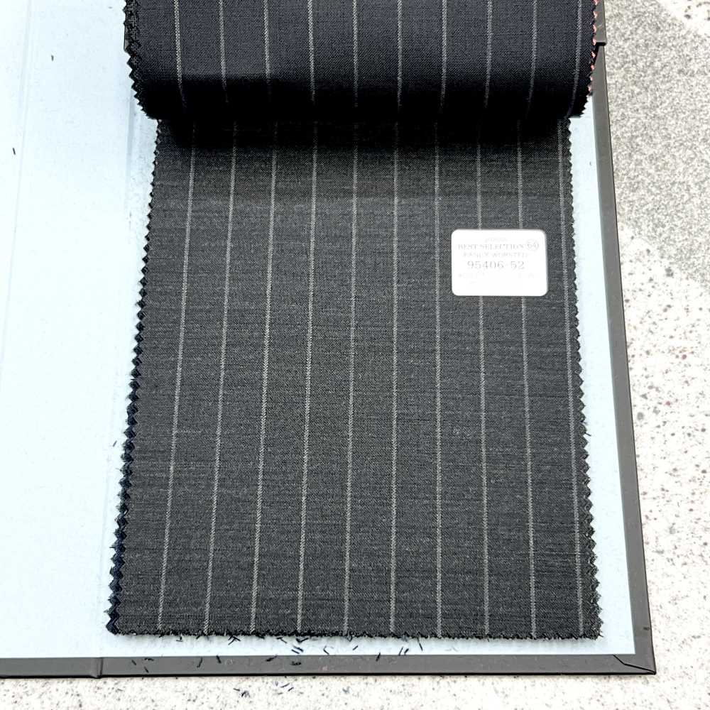 95406-52 25SS MIGLIORE SELEZIONE [FANCY WORSTED] Fancy Worsted Dark Grey Chalk Stripe[Tessile] Società Per Azioni Kunishima Co., Ltd.