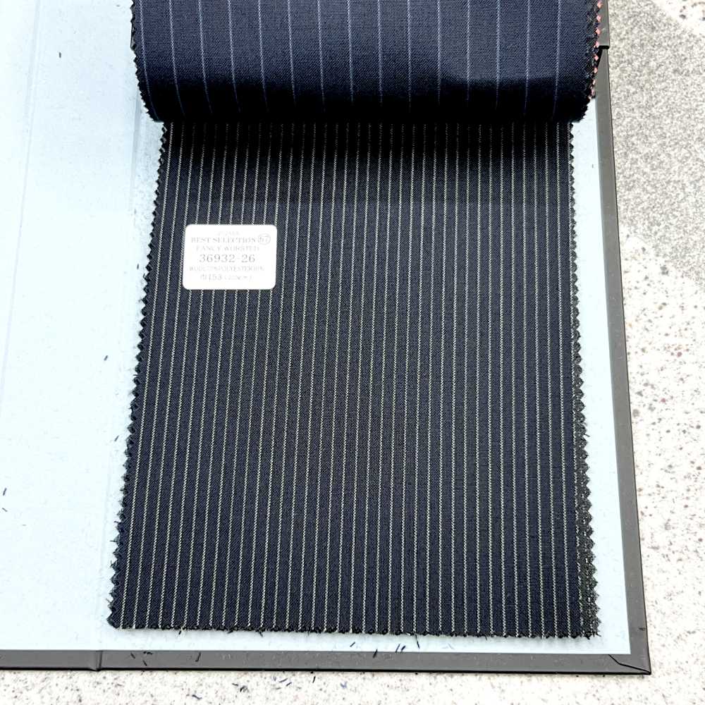 36932-26 25SS MIGLIORE SELEZIONE [FANCY WORSTED] Fancy Worsted Dark Navy Stripes[Tessile] Società Per Azioni Kunishima Co., Ltd.