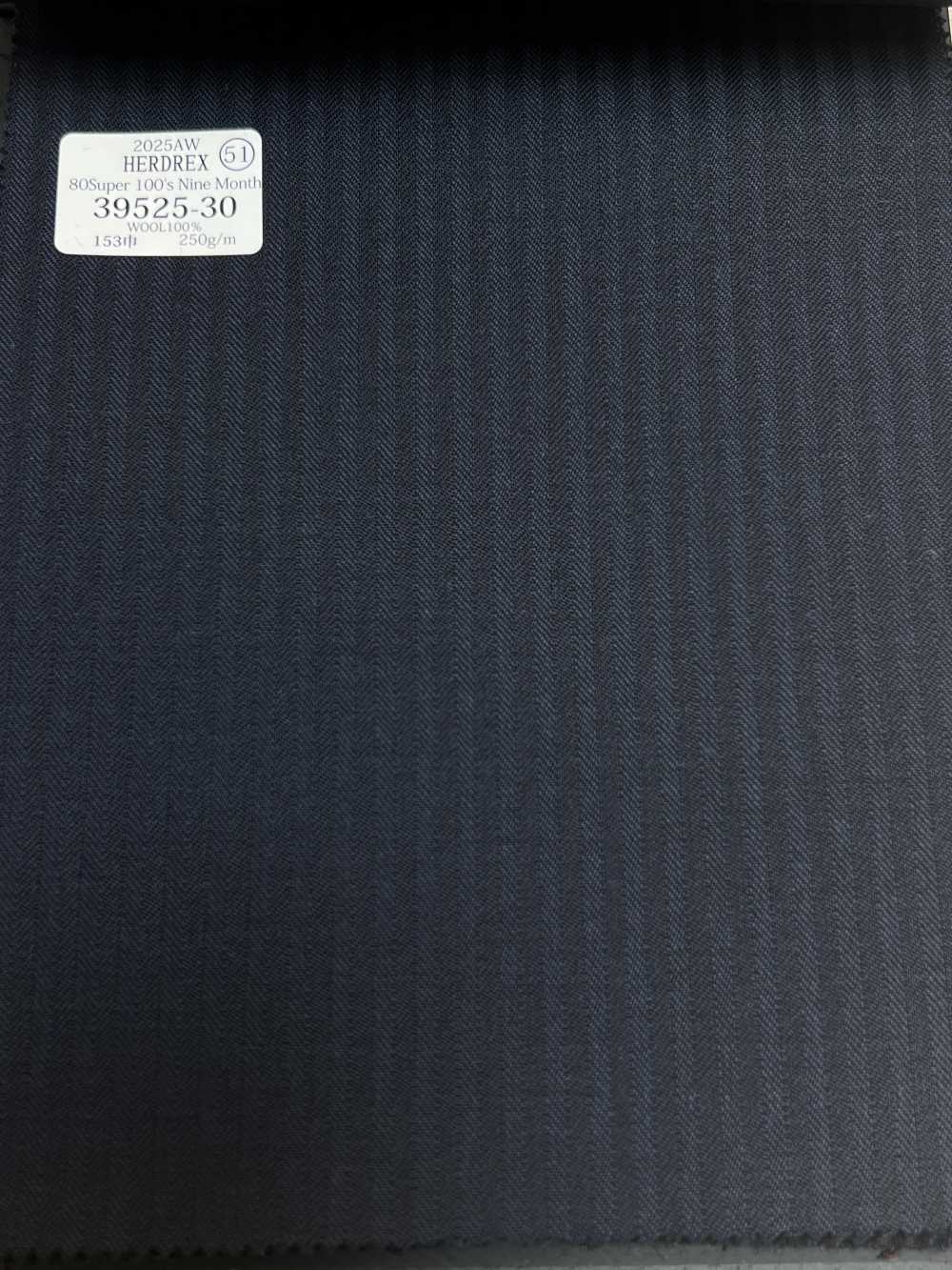 39525-30 25AW HERDREX [80 SUPER 100'S NOVE MESI] Navy Shadow Stripe[Tessile] Società Per Azioni Kunishima Co., Ltd.