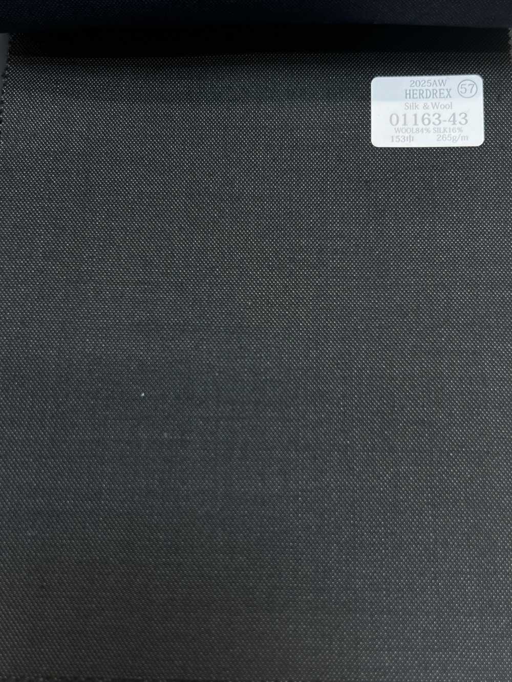 01163-43 25AW HERDREX [Seta E Lana] Seta E Lana Grigio Cielo Carbone Senza Motivo[Tessile] Società Per Azioni Kunishima Co., Ltd.