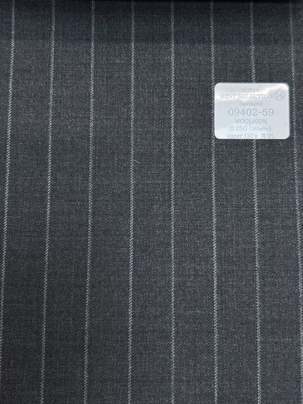 09402-59 25AW MIGLIORE SELEZIONE [davaumi] Davaumi Charcoal Heaven Grey Chalk Stripe[Tessile] Società Per Azioni Kunishima Co., Ltd.