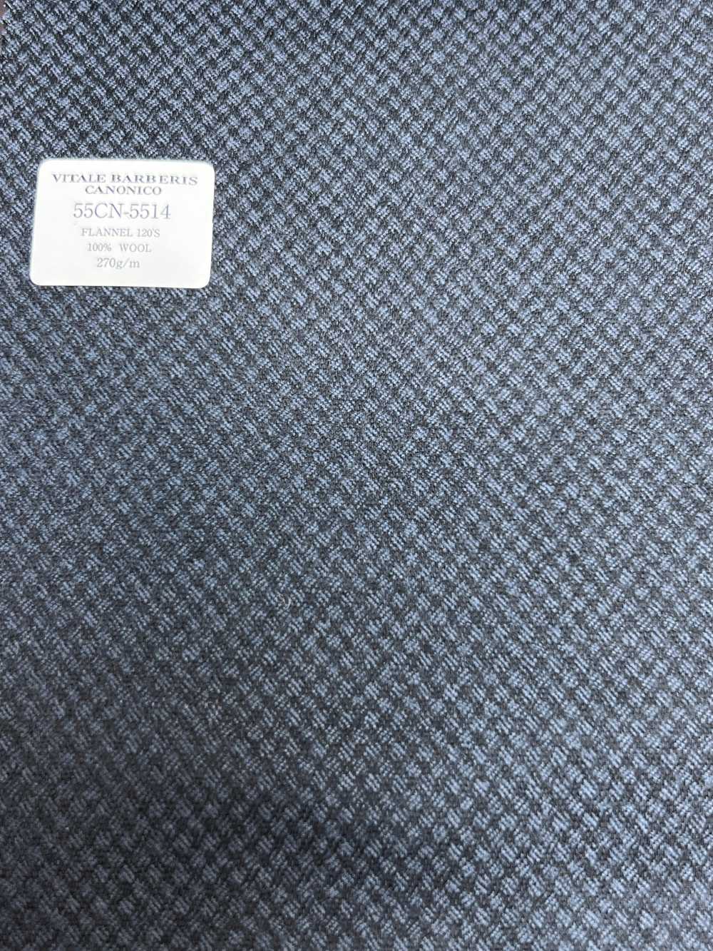 55CN5514 CANONICO FLANNEL 120'S Navy Bird's-eye Pattern[Tessile] CANONICO