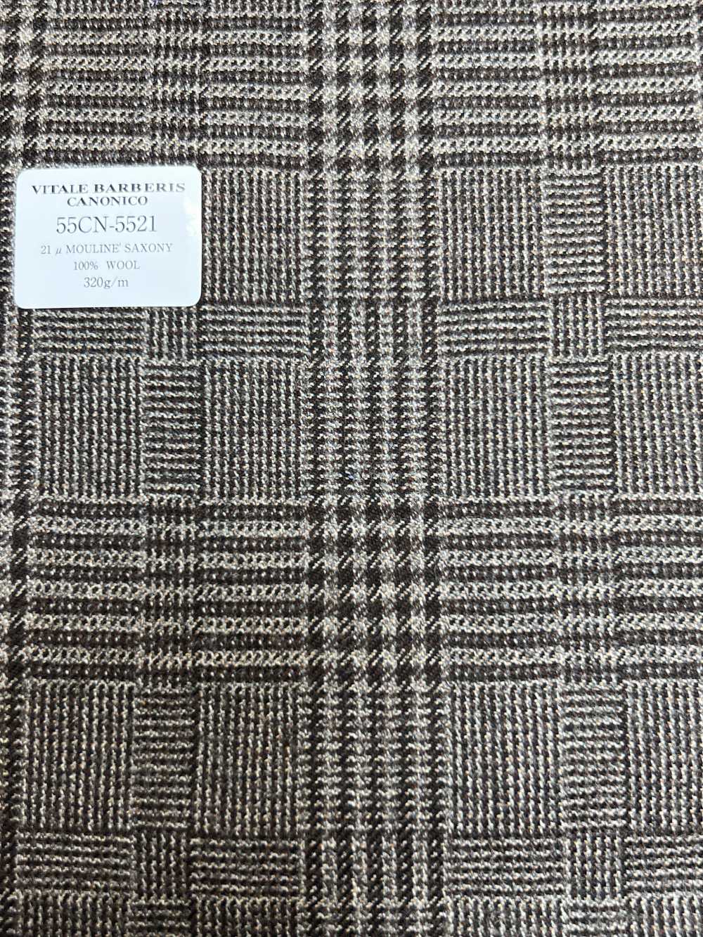 55CN5521 CANONICO 21μ MOULINE' SAXONY Brown Glen Check[Tessile] CANONICO