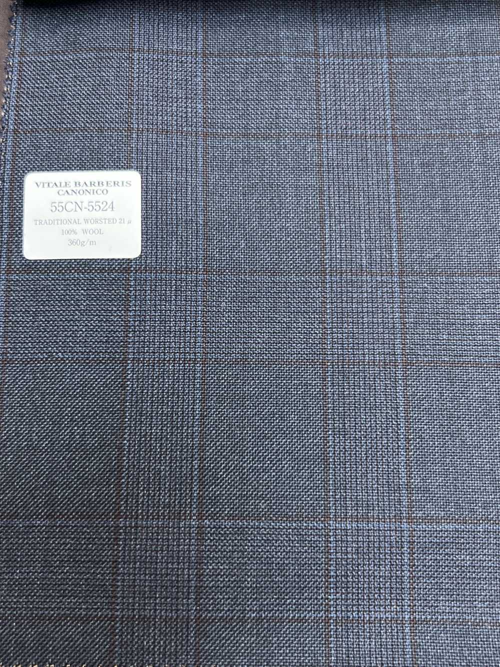 55CN5524 CANONICO TRADITIONAL WORSTED 21μ Navy Glen Check[Tessile] CANONICO