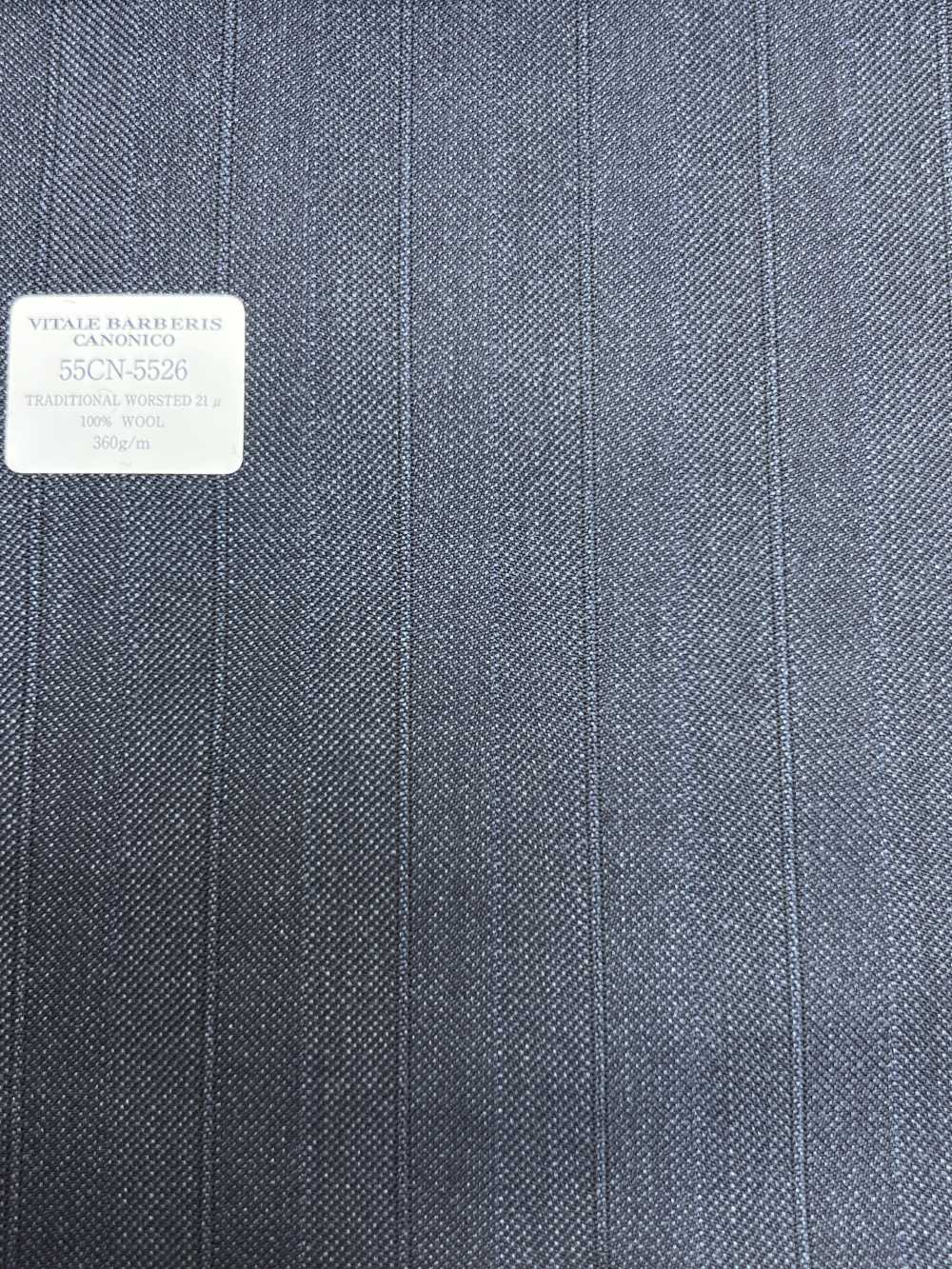 55CN5526 CANONICO TRADITIONAL WORSTED 21μ Navy Stripe[Tessile] CANONICO