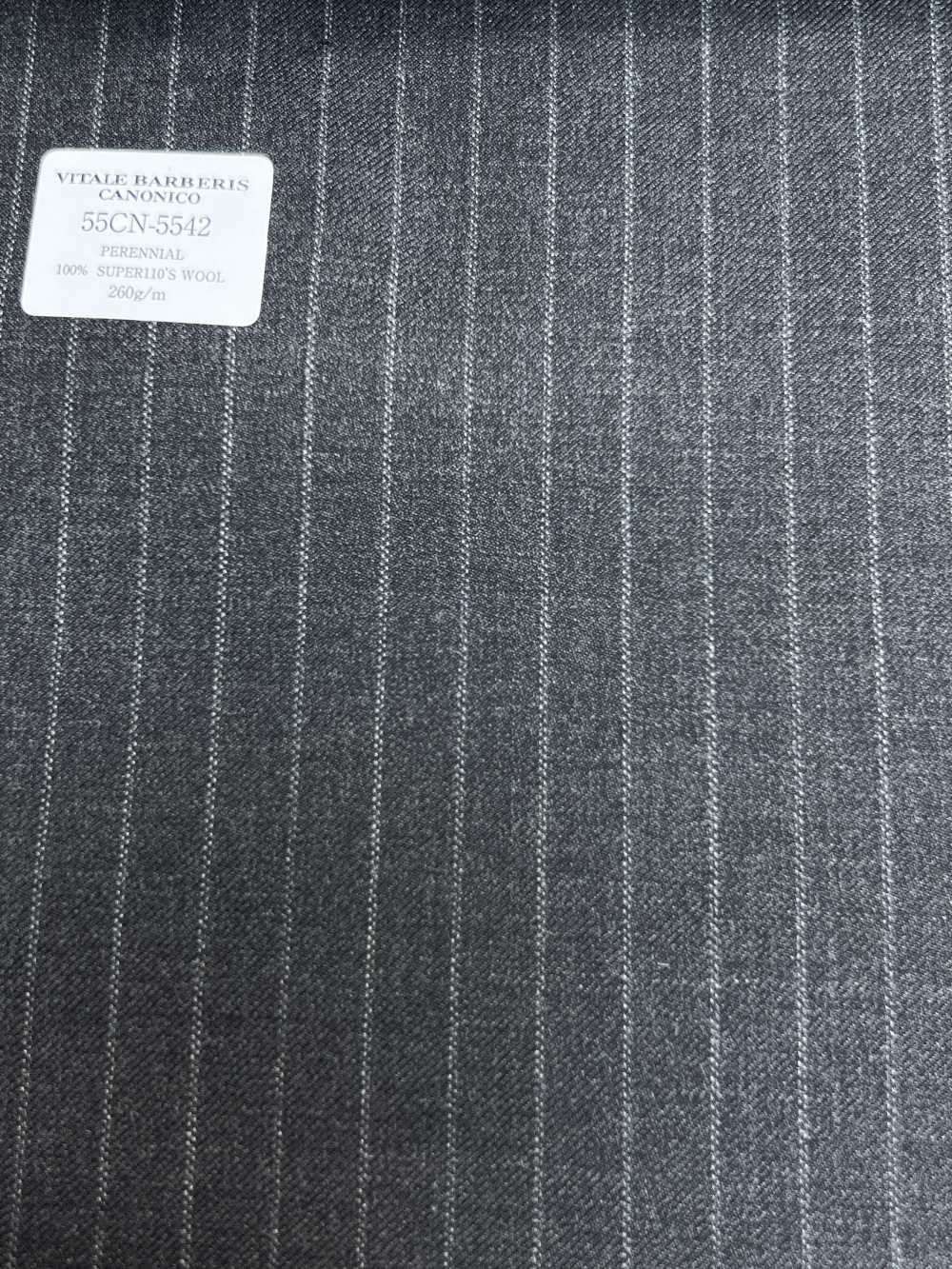 55CN5542 CANONICO PERENNIAL SUPER110'S Charcoal Heaven Grey Stripe[Tessile] CANONICO