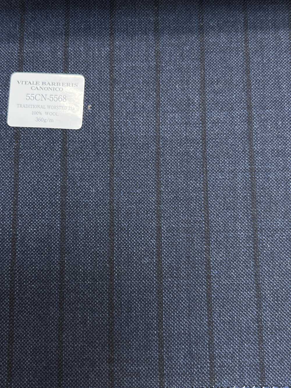 55CN5568 CANONICO TRADITIONAL WORSTED 21μ Navy Stripe[Tessile] CANONICO