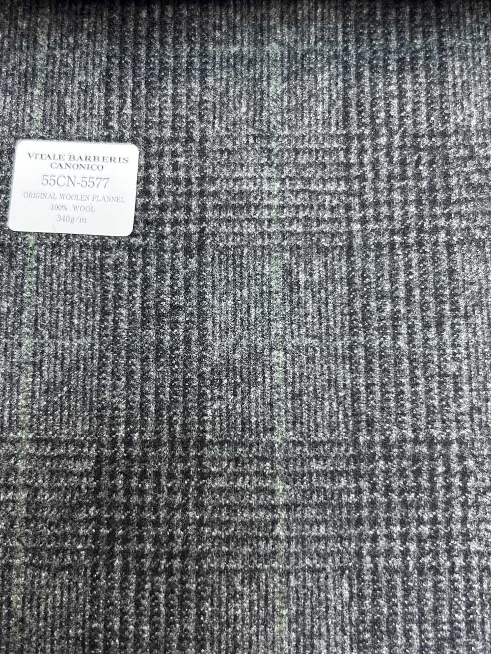 55CN5577 CANONICO ORIGINALE FLANELLA DI LANA GRIGIA GLEN CHECK[Tessile] CANONICO
