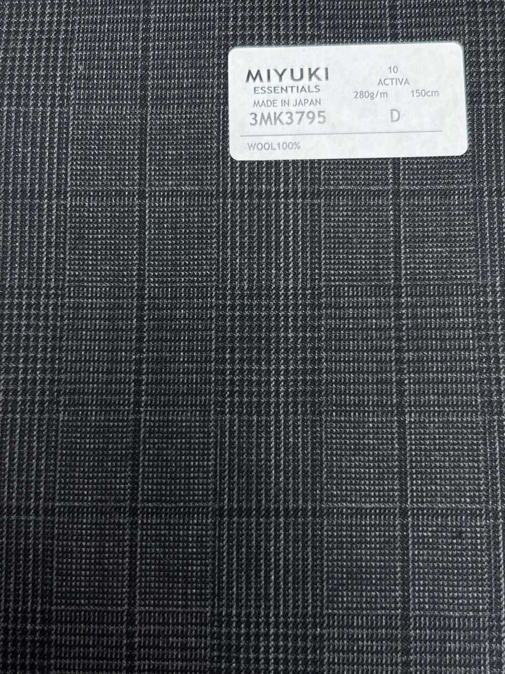 3MK3795 25AW ACTIVA Glen Check Charcoal Heaven Grey[Tessile] Lanificio Miyuki