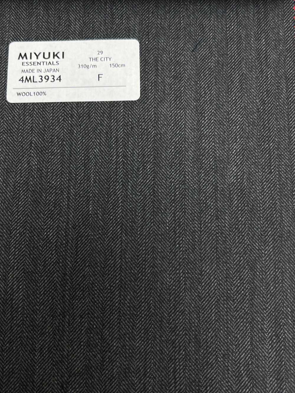 4ML3934 25AW THE CITY Herringbone Charcoal Heaven Grey[Tessile] Lanificio Miyuki