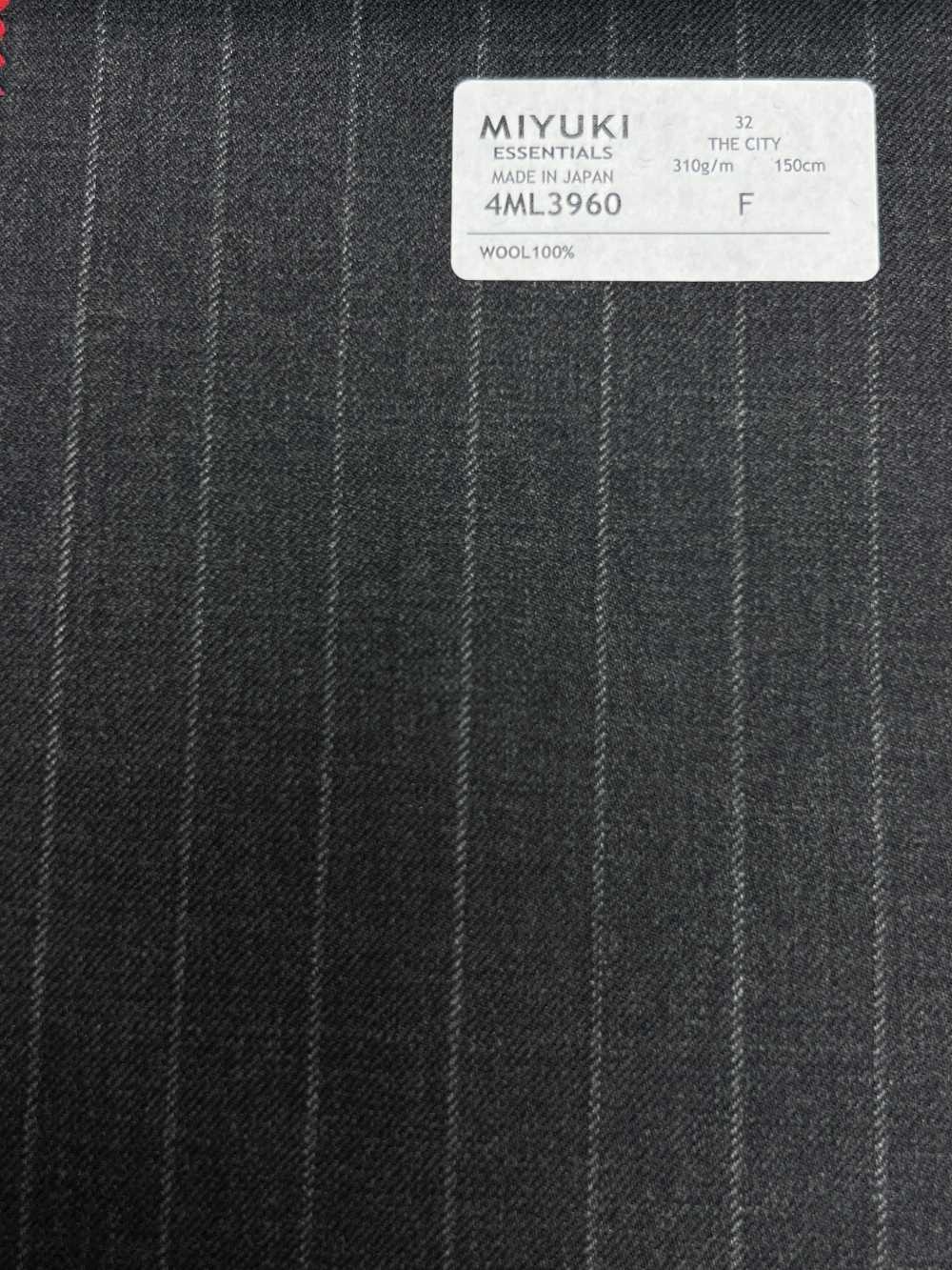 4ML3960 25AW THE CITY Stripe Charcoal Heaven Grey[Tessile] Lanificio Miyuki