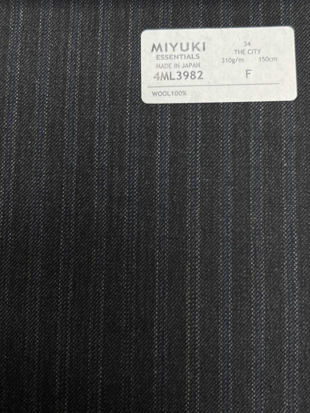 4ML3982 25AW THE CITY Alternate Stripe Charcoal Heaven Grey[Tessile] Lanificio Miyuki