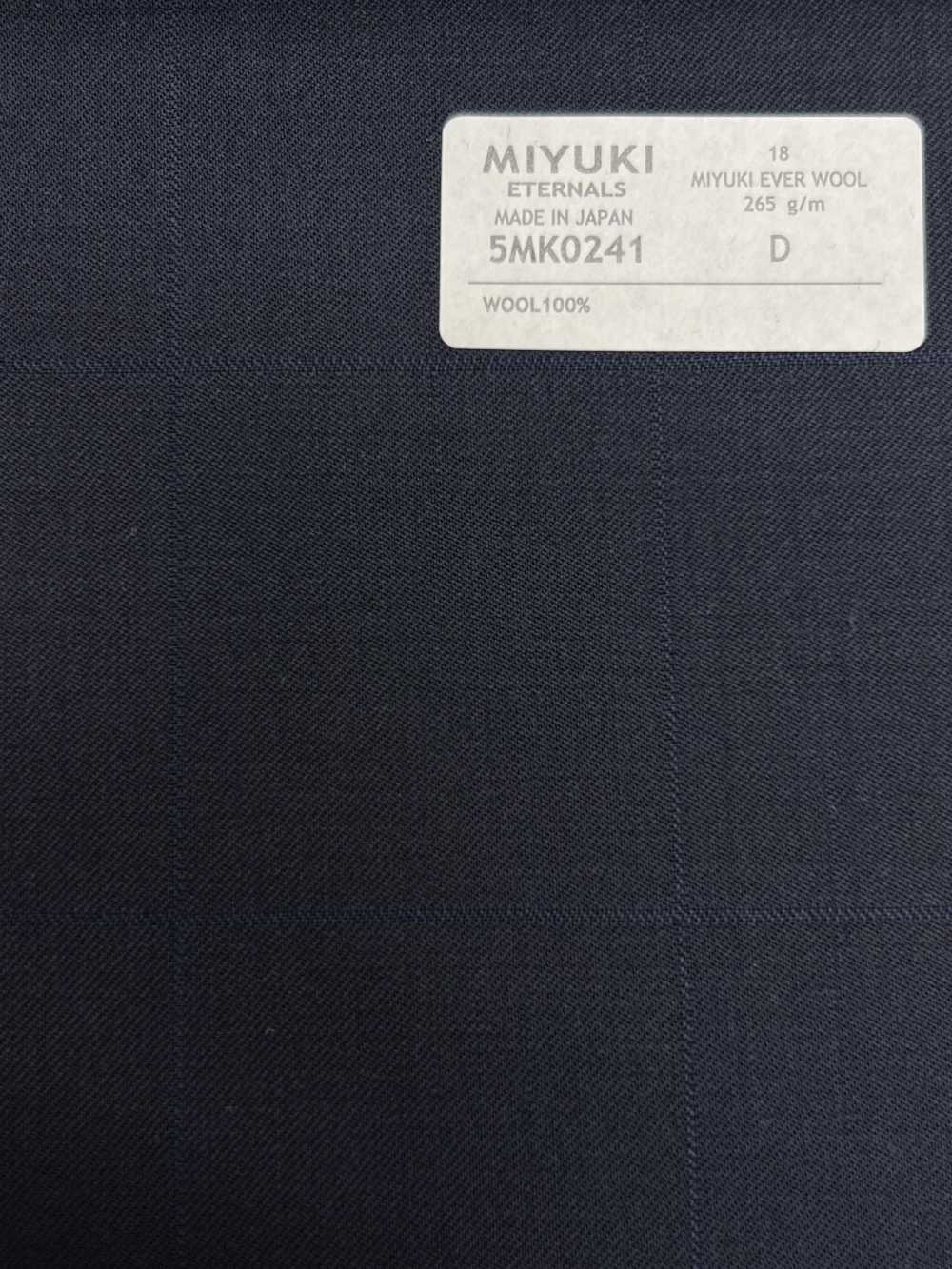 5MK0241 MIYUKI EVER WOOL Shadow Windowpane Navy[Tessile] Lanificio Miyuki