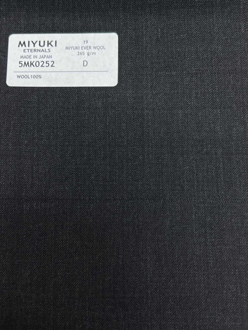 5MK0252 MIYUKI EVER WOOL Shadow Windowpane Charcoal Heaven Gray[Tessile] Lanificio Miyuki
