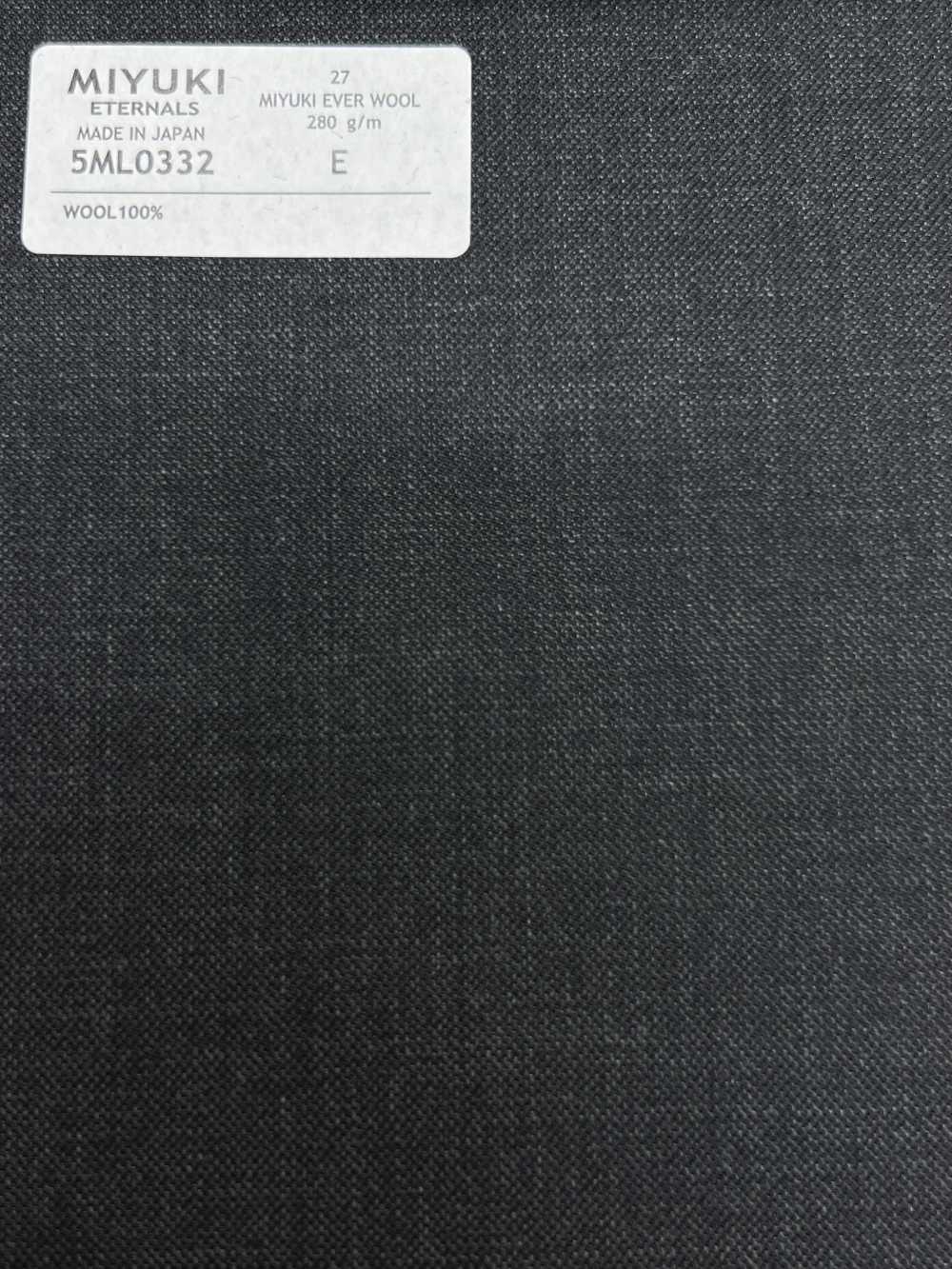 5ML0332 MIYUKI EVER WOOL (Miyuki Everwool) Senza Motivo Grigio Cielo Antracite[Tessile] Lanificio Miyuki