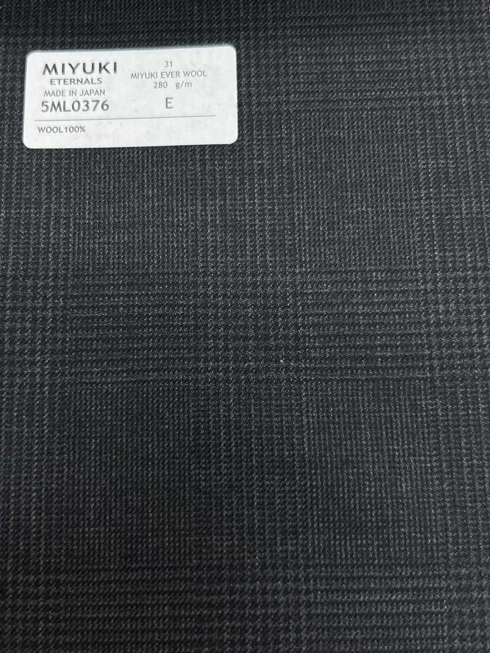 5ML0376 MIYUKI EVER WOOL Glen Check Charcoal Heaven Grey[Tessile] Lanificio Miyuki