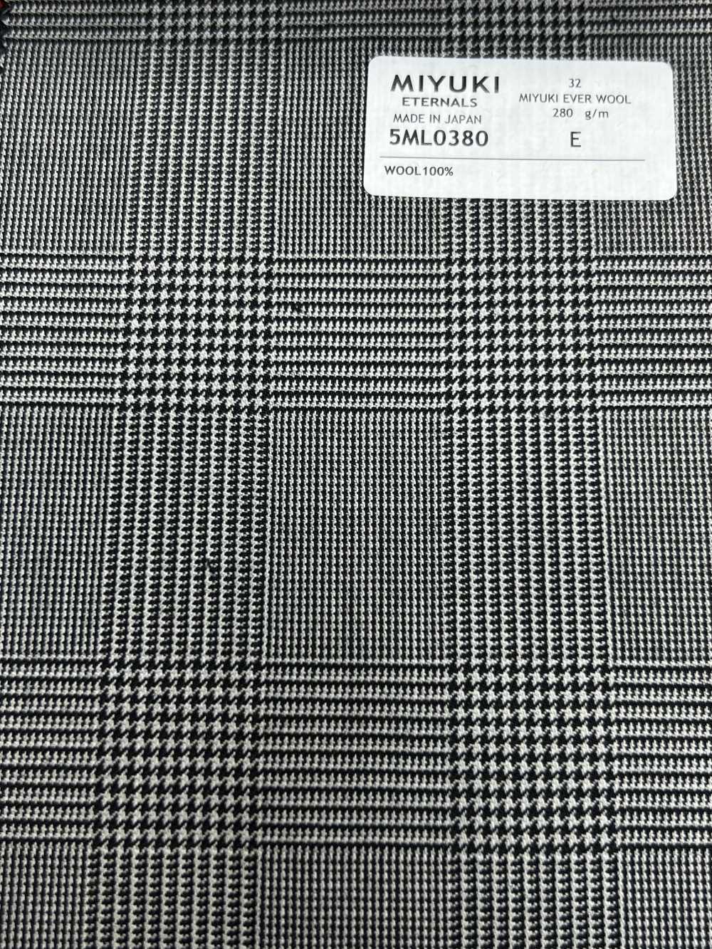 5ML0380 MIYUKI EVER WOOL Glen Check Grigio[Tessile] Lanificio Miyuki