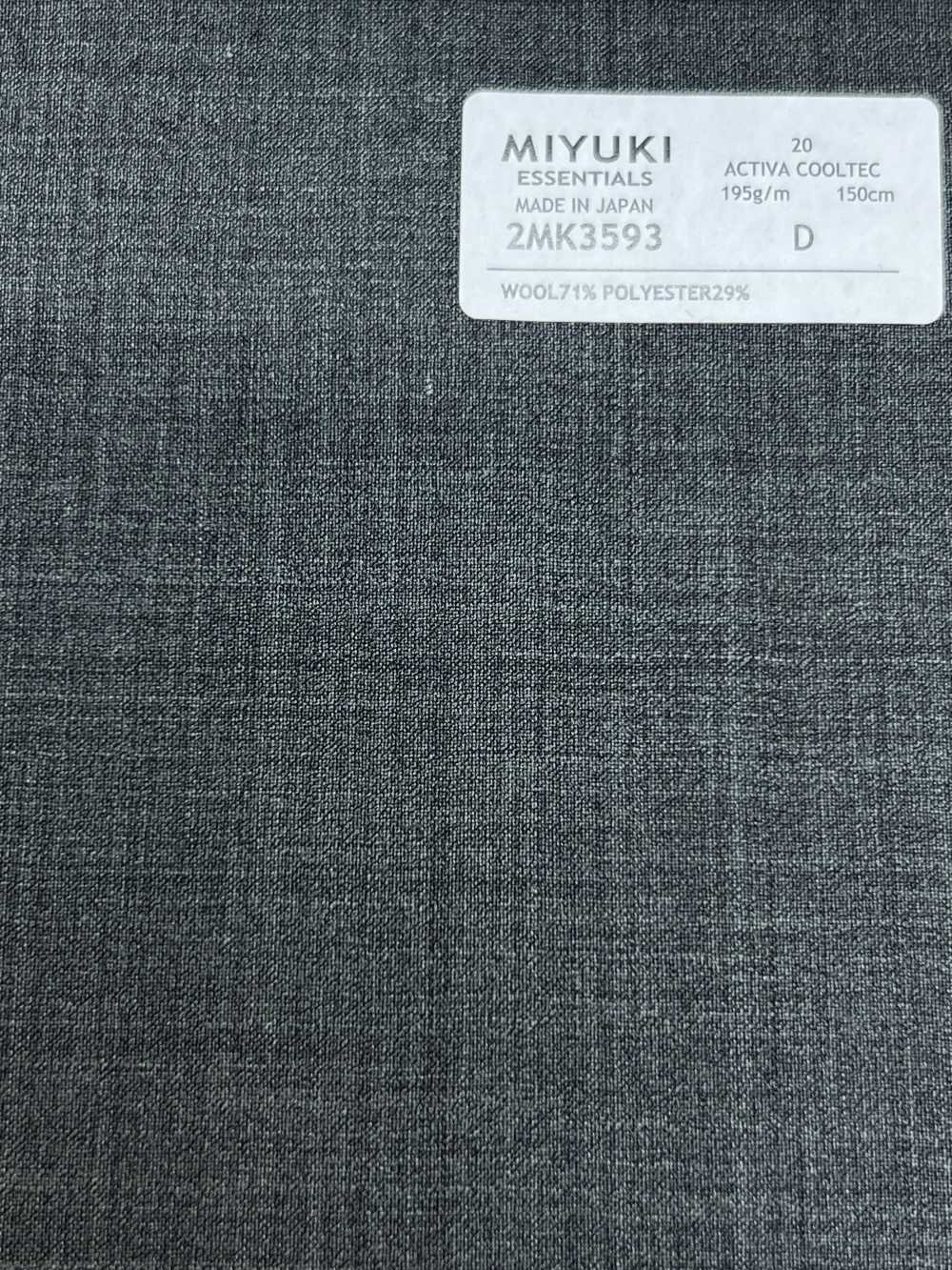 2MK3593 26SS Miyuki Textile MIYUKI ESSENTIALS ACTIVA COOLTEC Grigio Medio Senza Motivo[Tessile] Lanificio Miyuki