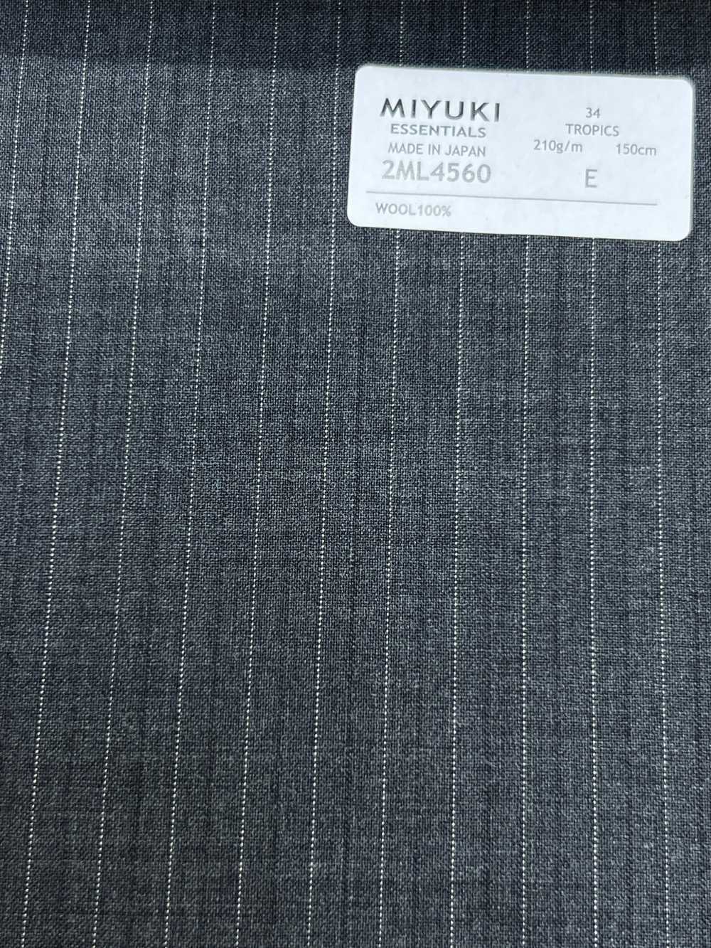 2ML4560 26SS Miyuki Textile MIYUKI Essentials TROPICS Charcoal Heaven Grey Stripe[Tessile] Lanificio Miyuki