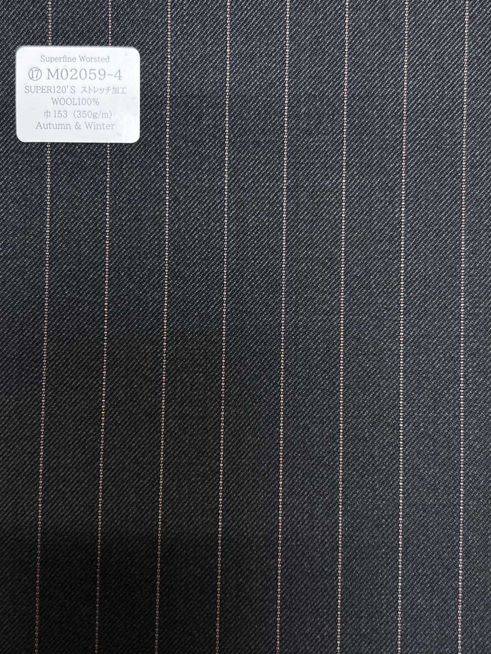 M02059-4 KUNISHIMA1850 Linea esclusiva [Pettinato superfine] Righe a matita grigie[Tessile] Società Per Azioni Kunishima Co., Ltd.