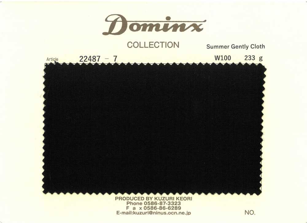 22487-7 Panno Estivo Delicato 100% Lana DOMINX (Dominx) Nero[Tessile] Tessuto Di Lana Kuzuri (DOMINX)