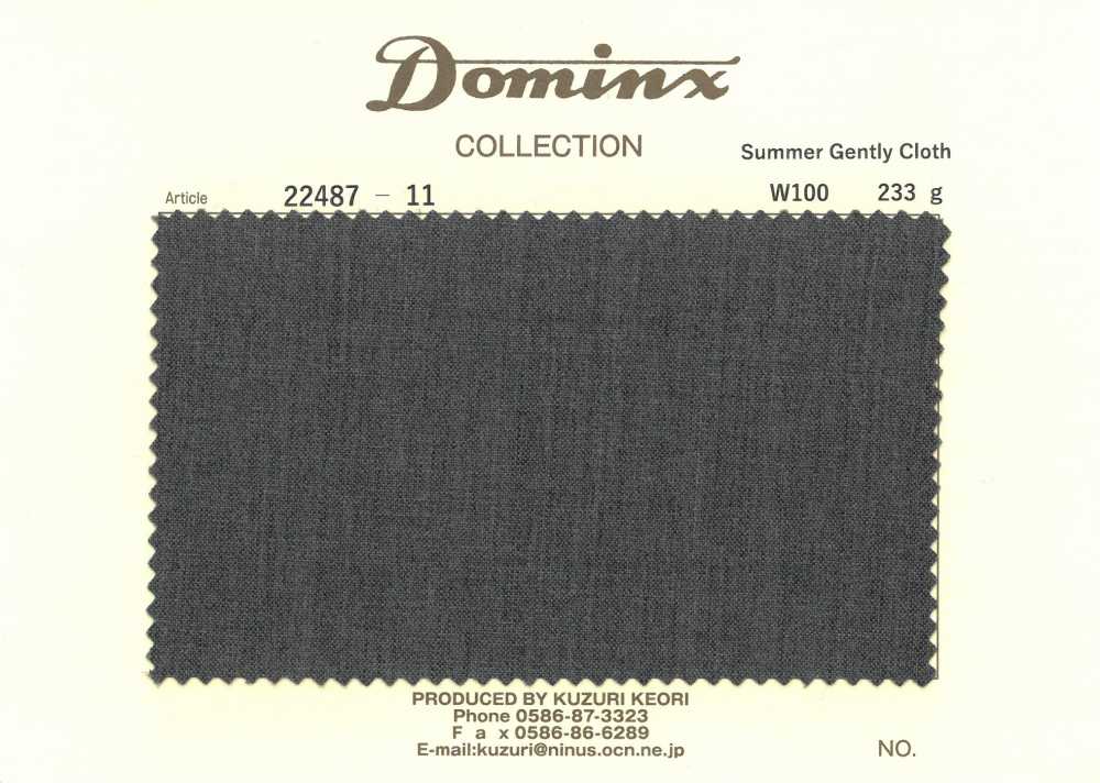 22487-11 Panno Estivo Delicato 100% Lana DOMINX (Dominx) Grigio Scuro[Tessile] Tessuto Di Lana Kuzuri (DOMINX)