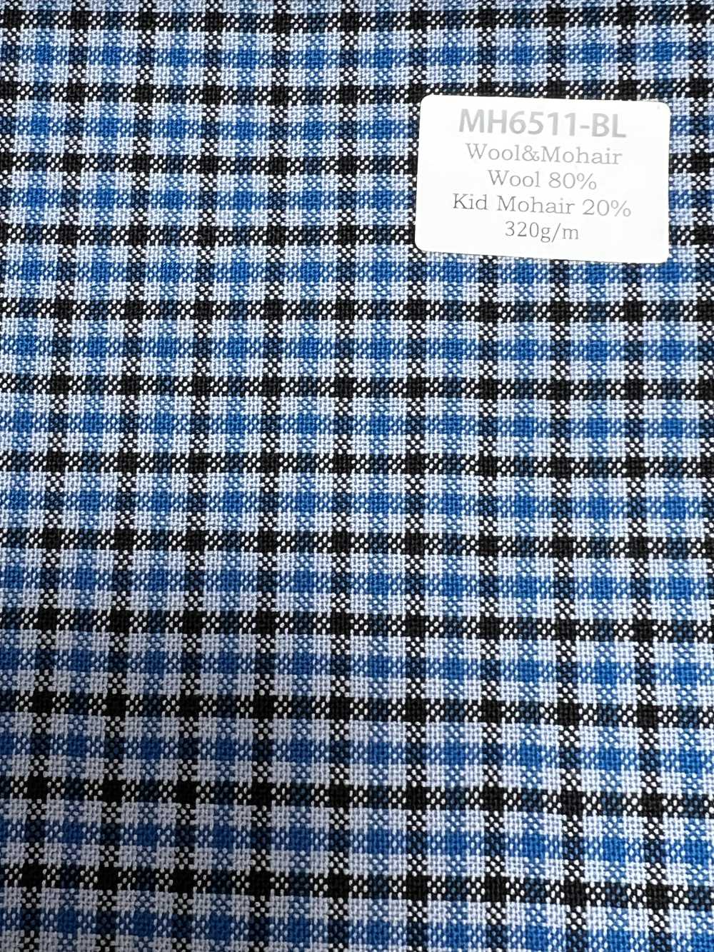 MH6511-BL Tessuto Pettinato Standard Giapponese In Lana E Mohair (Stile Tonic) A Quadri Blu[Tessile]