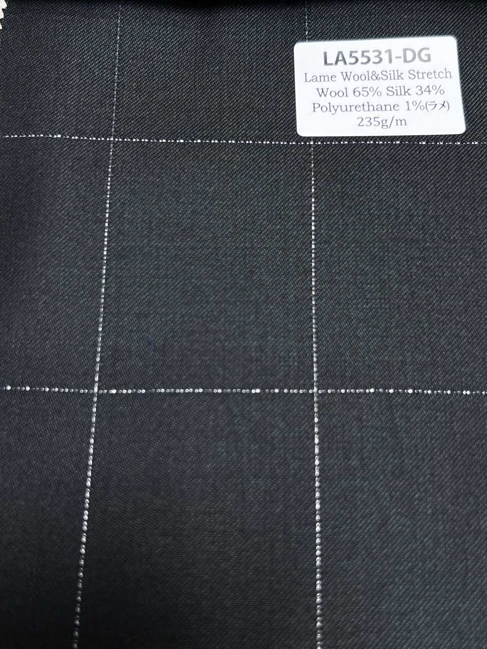 LA5531-DG Tessuto A Quadri Elasticizzato Standard Giapponese In Lana, Seta Lurex[Tessile]